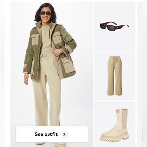 Olive Green Quilted Puffer Jacket